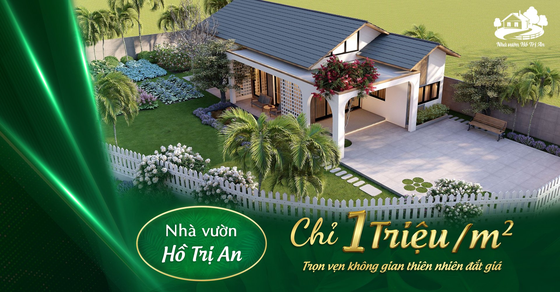 nhà vườn hồ trị an